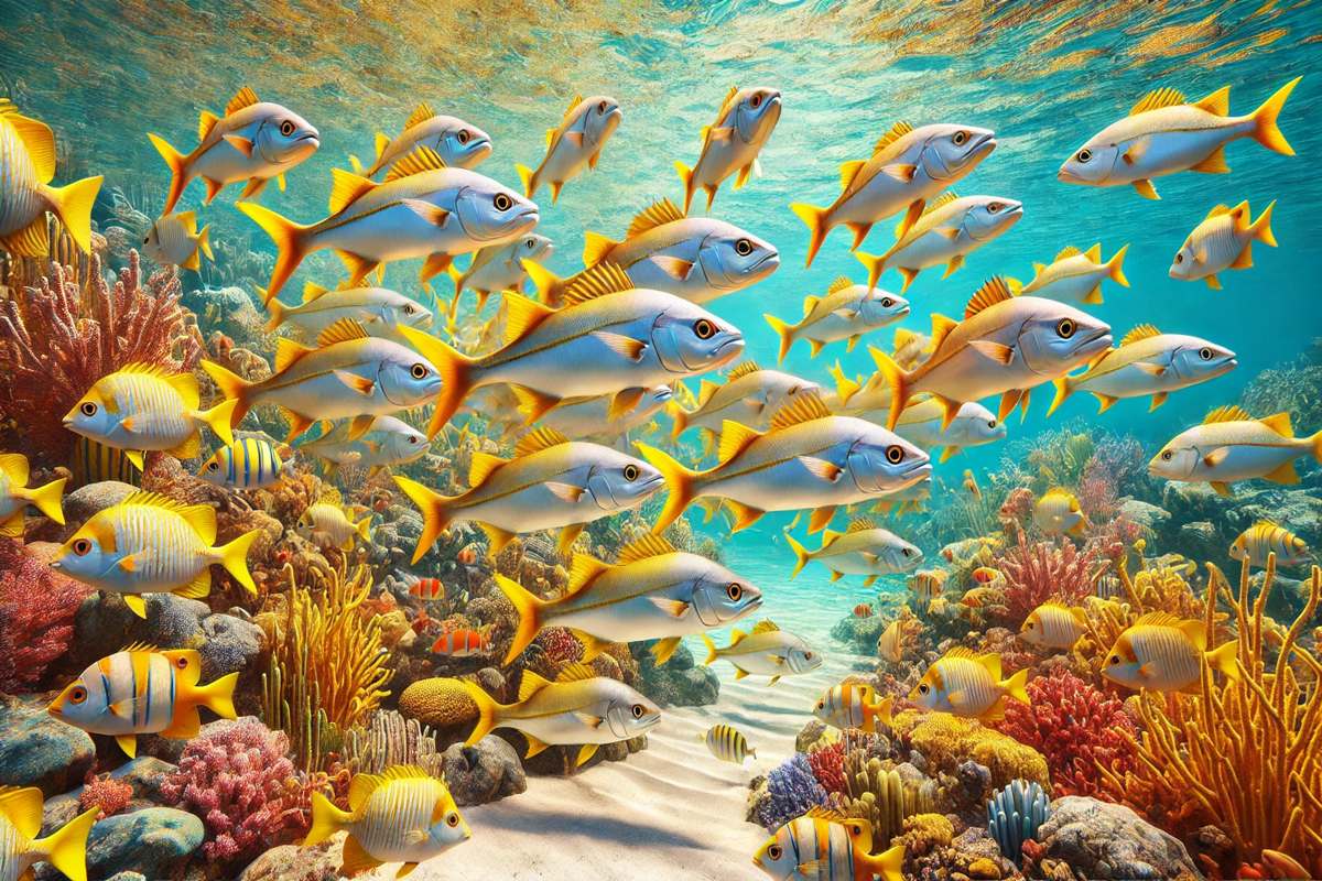 Gelbschwanz Schnapper fischen Gelbschwanz Schnapper fischen